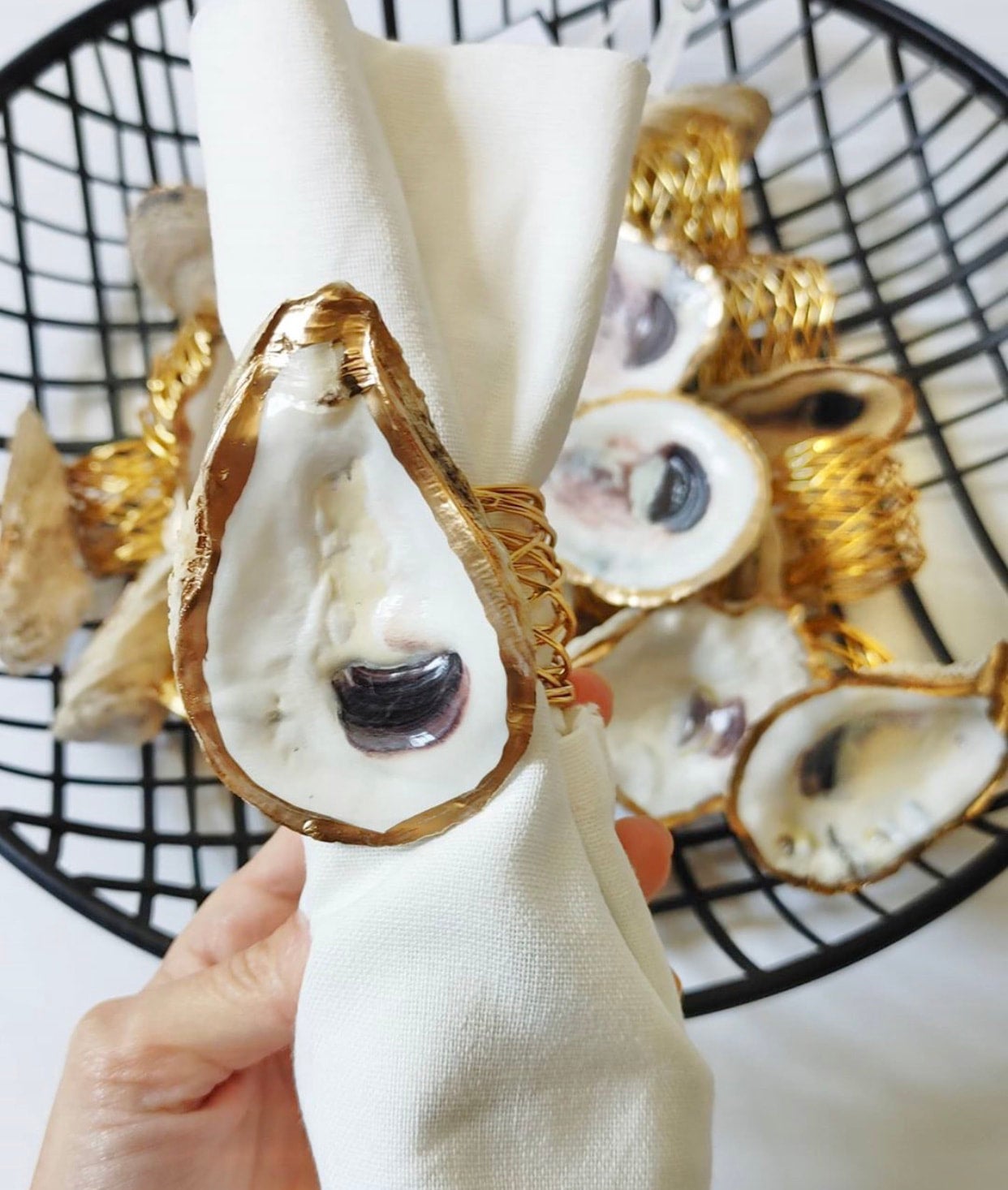 Oyster Shell Napkin Rings-Set of 4-Natural – The High Cotton Collection